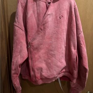 Women's Pink Asymmetrical Zip Jacket